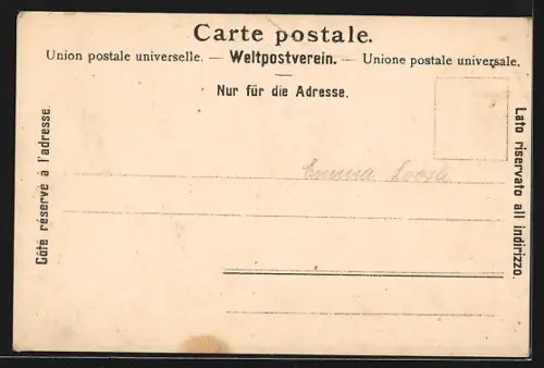 AK Zermatt, Strassenpartie mit Berg im Hintergrund