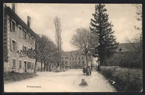 AK Préverenges, Strassenpartie mit Hotel de l`Étoile
