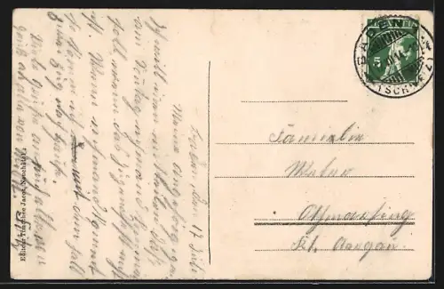 AK Baden, Badstrasse mit Geschäften