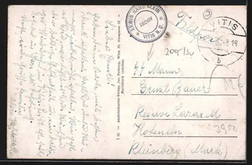 AK Vitis /N. D., Ludwig Semper`s Gasthof zu den Drei Kronen mit Ortsansicht