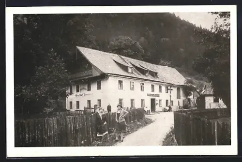 AK Ebensee am Traunsee, Gasthof Langwies, Besitzer Peter Leirich