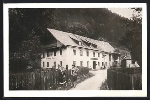 AK Ebensee am Traunsee, Gasthof Langwies, Besitzer Peter Leirich