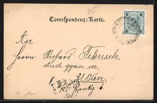 AK Linz-Ebelsberg, Kriegerdenkmal von 1809, Teilansicht mit Schloss und Feuerwehr