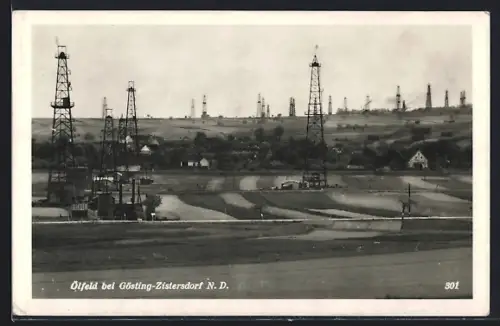 AK Gösting-Zistersdorf, Erdölfeld mit Bohrtürmen