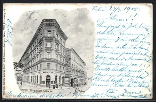 Künstler-AK Wien, Hotel Hammerand