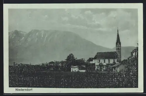 AK Niederndorf, Ortspartie mit Kirche
