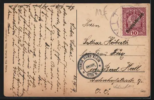 AK Vitis /N.-Oe., Ortspartie mit Kirche