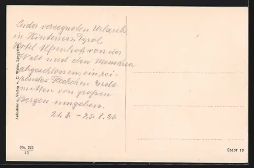 AK Hinterriss /Tyrol, Gasthof Forsthaus Hinterriss