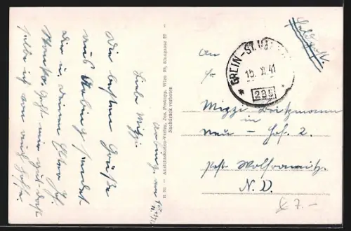 AK Arbing, Ortsansicht mit Burg und Gebirgspanorama