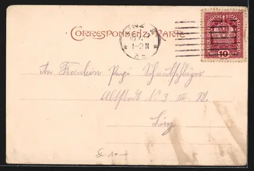 AK Aigen /Ob.-Öster., Strassenpartie mit Geschäften