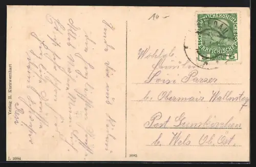 AK Riedau /Ob.-Oestr., Marktplatz mit Kirche