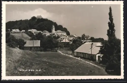 AK Wolfsegg /O.Ö., Ortsansicht vom Ortsrand aus