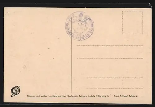 Künstler-AK Salzburg, Gasthaus Peterskeller, Innenansicht