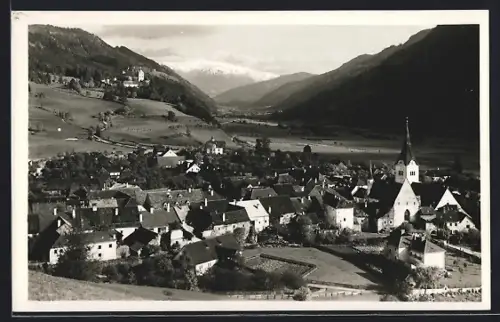 AK Oberwölz, Totalansicht aus der Vogelschau