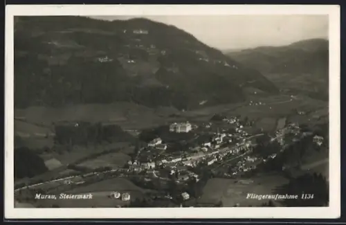 AK Murau /Steiermark, Teilansicht, Fliegeraufnahme