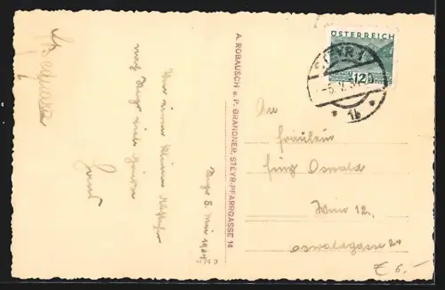 AK Steyr /O. Ö., Stadtplatz mit Geschäften