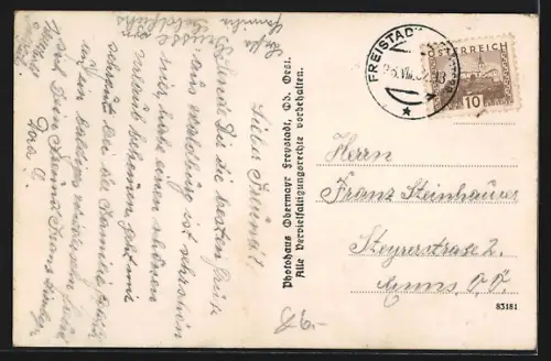 AK Waldburg /O. Oe., Ortspartie mit Kirche