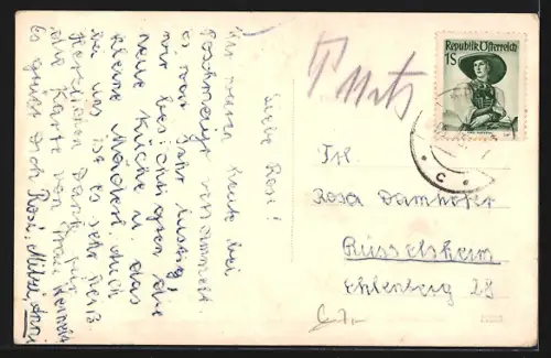 AK Wolfern /O. Ö., Ortspartie mit Kirche