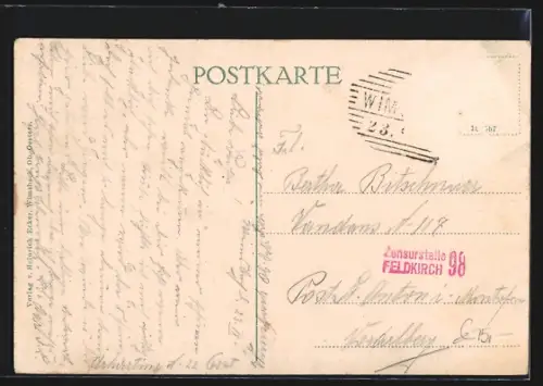 AK Wimsbach, Marktplatz mit Geschäften