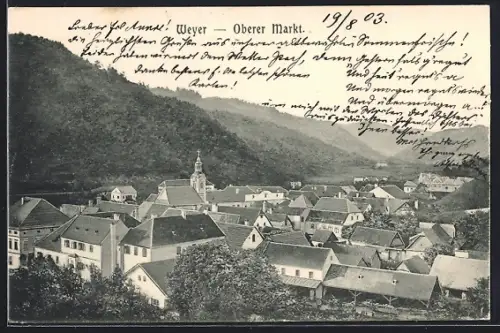 AK Weyer, Oberer Markt mit Kirche