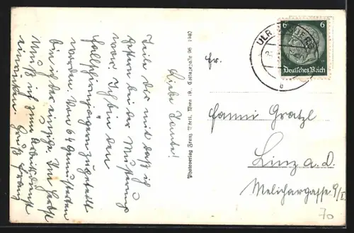 AK Ulrichsberg /Oberdonau, Panoramaansicht mit Umgebung aus der Vogelschau