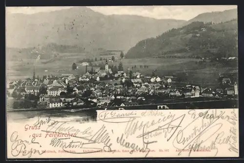 AK Feldkirchen /Kärnten, Teilansicht mit Kirche