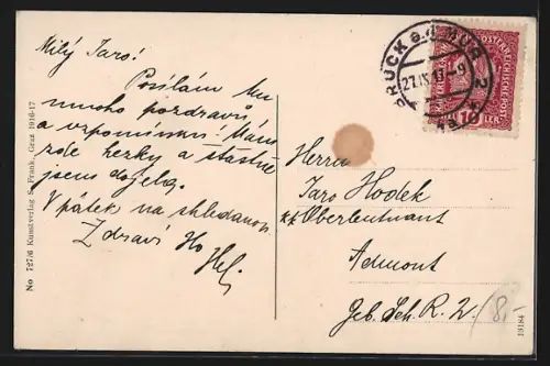 AK Bruck a. Mur, Hauptplatz mit Bismarckstrasse