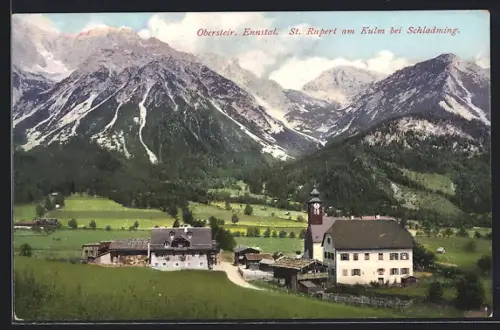 AK St. Rupert am Kulm, Ortsansicht mit Bergen