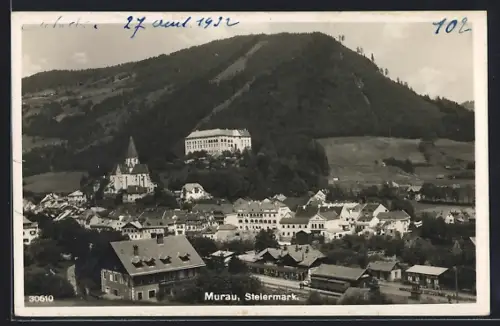 AK Murau, Ortsansicht aus der Vogelschau