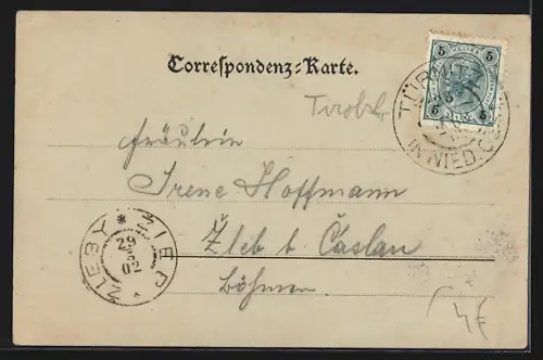 Mondschein-AK Türnitz /N.-Oest., Teilansicht mit Bergen