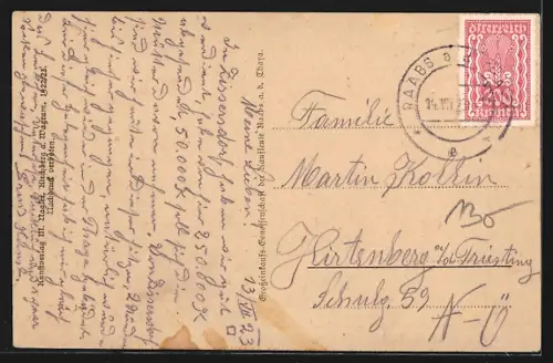 AK Raabs a. d. Thaya, Ortsansicht aus der Vogelschau