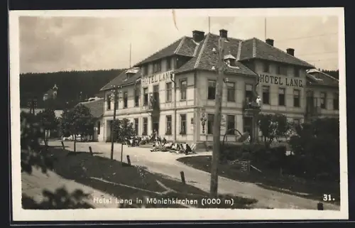 AK Mönichkirchen, am Hotel Lang