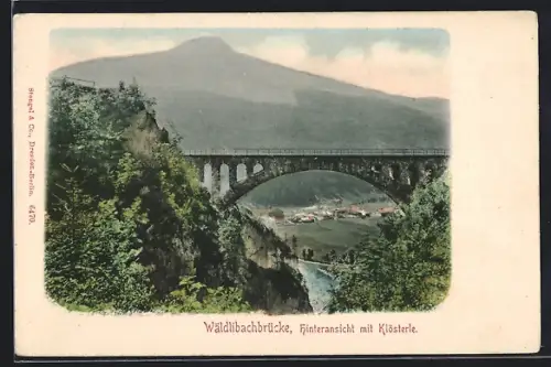 AK Klösterle, Wäldlibrücke, Hinteransicht mit Teilansicht