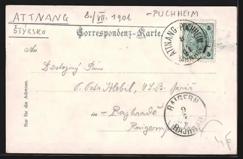 AK Attnang, Panoramablick auf den Ort