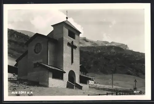 AK Zürs a. A., Kirche mit Umgebung