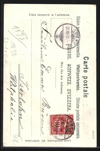 Vorläufer-Lithographie Ouchy, 1893, Vue Partielle