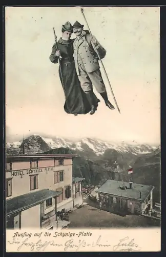 AK Schynige Platte, Fliegende Menschen über dem Hotel Schynige Platte