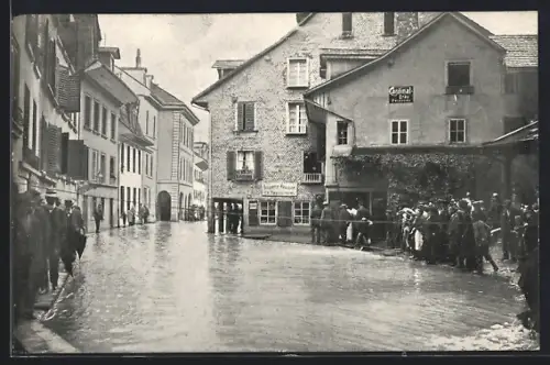 AK Bern, Hochwasser 1910, Überschwemmung an der Matte-Bern