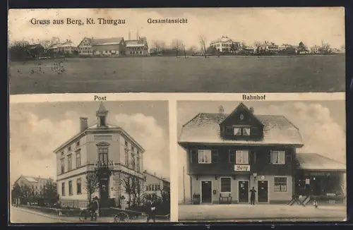 AK Berg /Thurgau, Bahnhof, Partie an der Post
