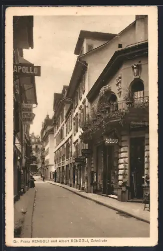 AK Luzern, Strassenpartie, Dr. Franz Renggli und Albert Renggli, Zahnärzte