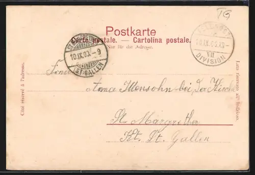 AK Affeltrangen, Ortsansicht aus der Vogelschau, Blick auf die Kirche