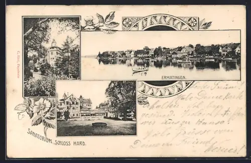 AK Ermatingen, Sanatorium Schloss Hard, Ortsansicht am Ufer