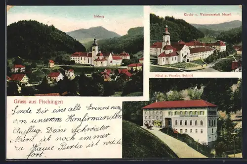 AK Fischingen, Hotel und Pension Schuld, Kirche und Waisenanstalt Idazell, Idaberg