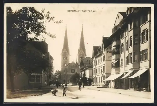 AK Olten, Ringstrasse mit Blick auf die Kirche
