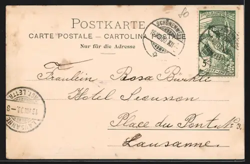 AK Schönenwerd, Strassenpartie mit Wohnhäusern, Ruine Falkenstein, Blick auf die Kirche