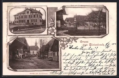 AK Bleienbach, Post mit Dorfstrasse und Schule