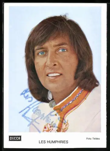 AK Musiker Les Humphries im Porträt mit Autograph