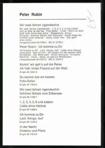 AK Musiker Peter Rubin auf einem Auto sitzend, Autograph