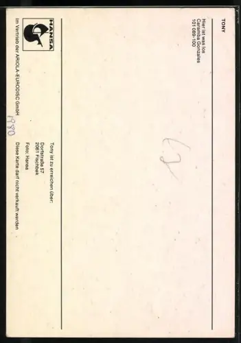 AK Musiker Tony lächelnd im Porträt, Autograph