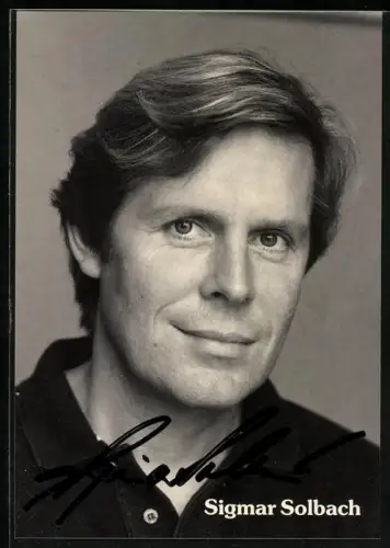 AK Musiker Sigmar Solbach im Porträt mit Autograph